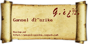 Gansel Őszike névjegykártya